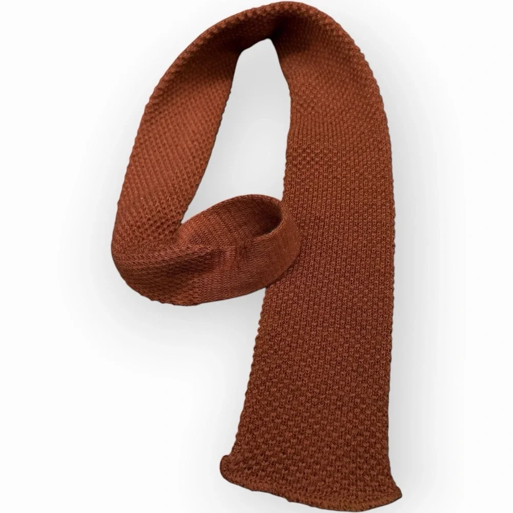 Vintage 80's‎ Knit Necktie Square End Pencil Stretch 48
